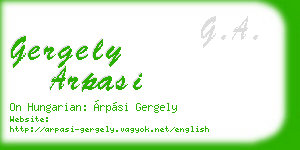 gergely arpasi business card